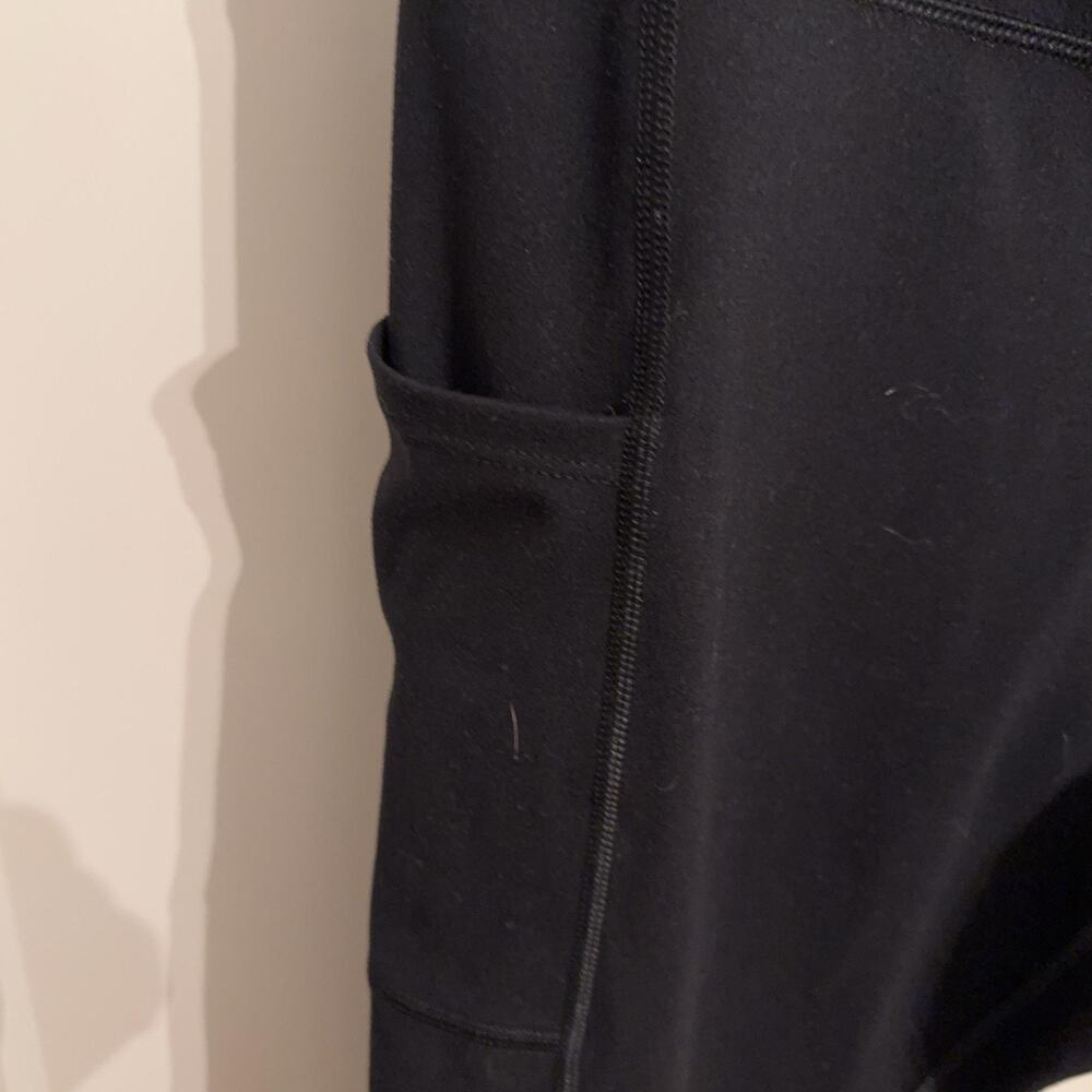 Iuga Leggings Sz XL Black Capri High Waist Pockets Stretch Yoga Running Workout - Picture 3 of 6